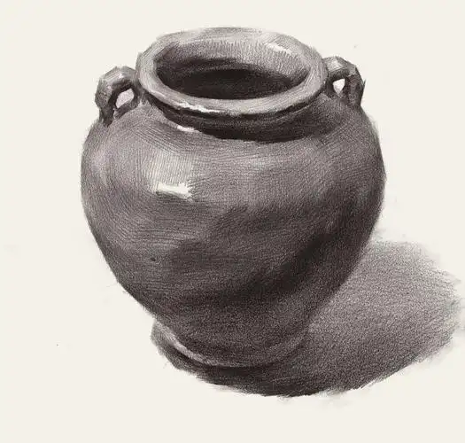 陶瓷罐图片素描