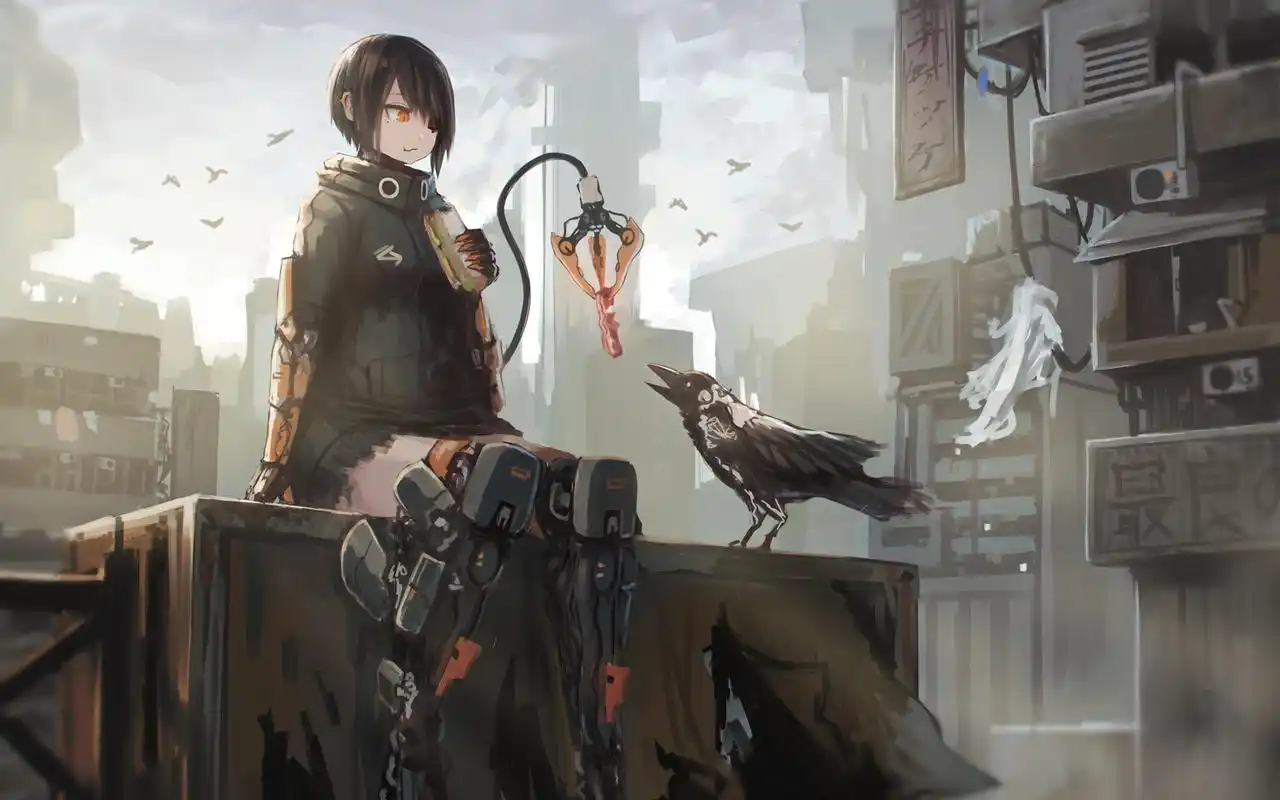 机枪动漫美少女帅气电脑桌面壁纸 机枪,动漫美少女,二次元