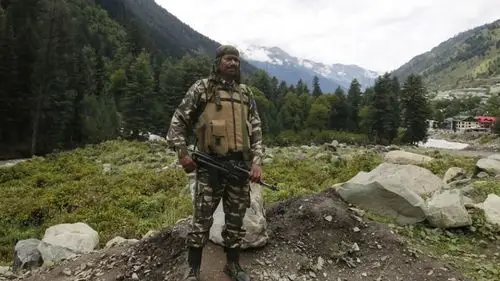 在边境执勤的印度低种姓士兵