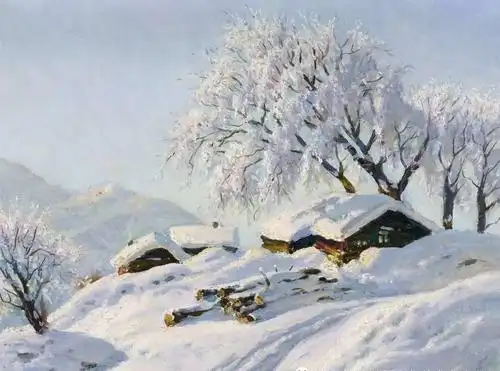 俄罗斯油画:雪景