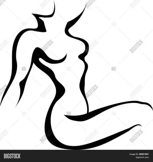 女人躯干的剪影