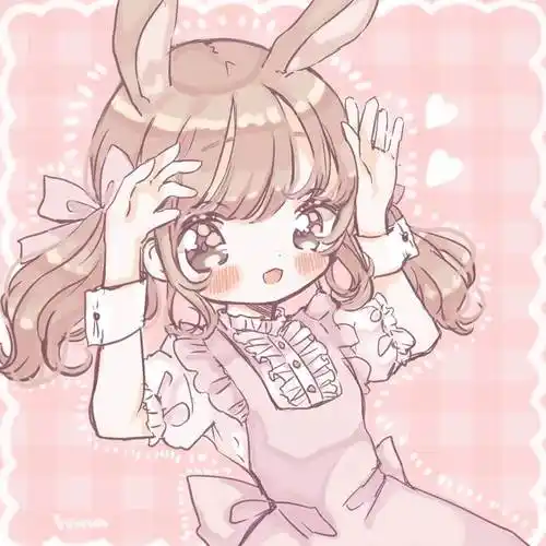 ぴょん歌菓白下ひな的兔耳少女插画图片