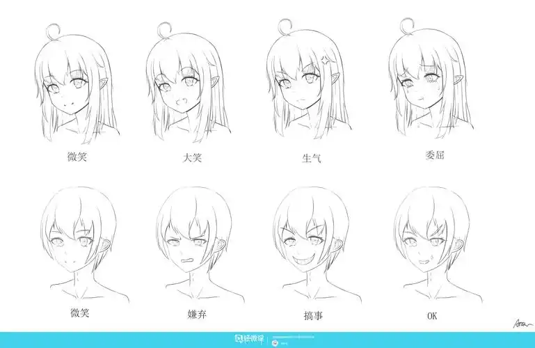 人物基础表情练习—动漫人物各种表情的学习