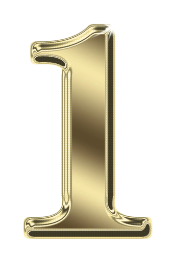 金色数字1图片
