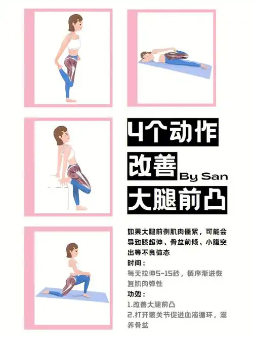 拉伸大腿前侧瘦大腿改善大腿前凸僵紧