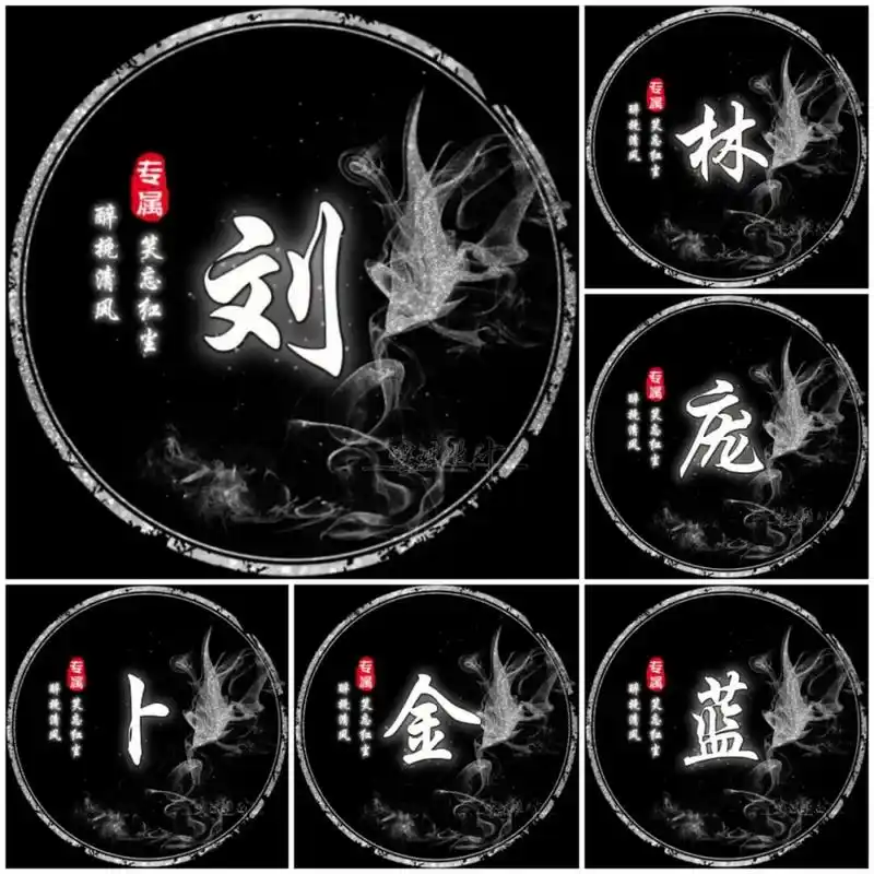 黑暗系男生姓式头像|你留言我做图 #姓氏头像# #男生头像# #头像约稿