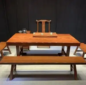 巴花大板茶桌实木原木大板茶台办公整块红木书桌巴西花梨桌面