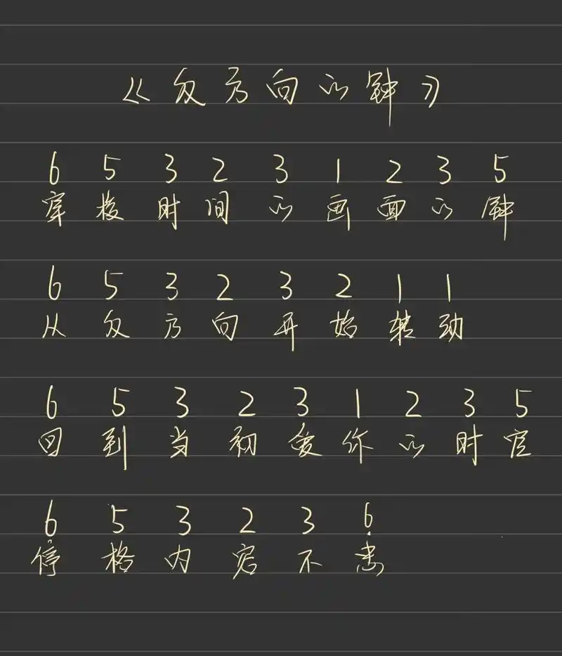 《反方向的钟》钢琴简谱|光遇|拇指琴谱