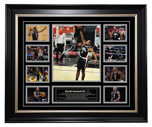 小卡 伦纳德亲笔签名照片 快船队时期 裱框 带证书 珍藏