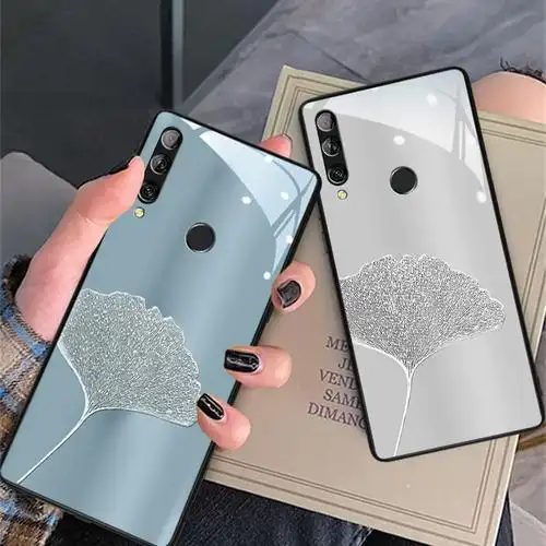 简约纯色华为畅享10手机壳银杏叶时尚10plus钢化玻璃壳创意10e简约