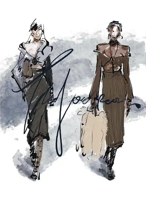 时尚插画61时装画61手绘服装设计效果图