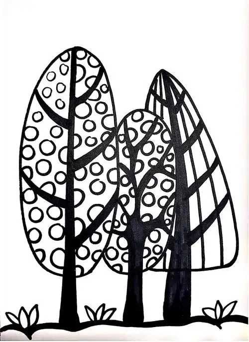 "停课不停学"一年级儿童创意绘画《树》——西南联大蒙自小学美术组