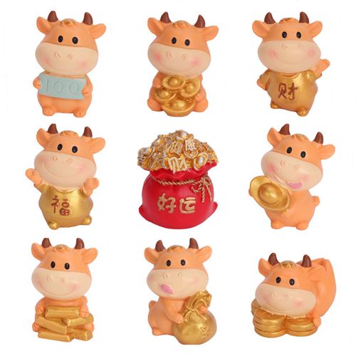 牛年蛋糕装饰2021插牌新年快乐插卡小牛送福牛宝宝生日插件摆件