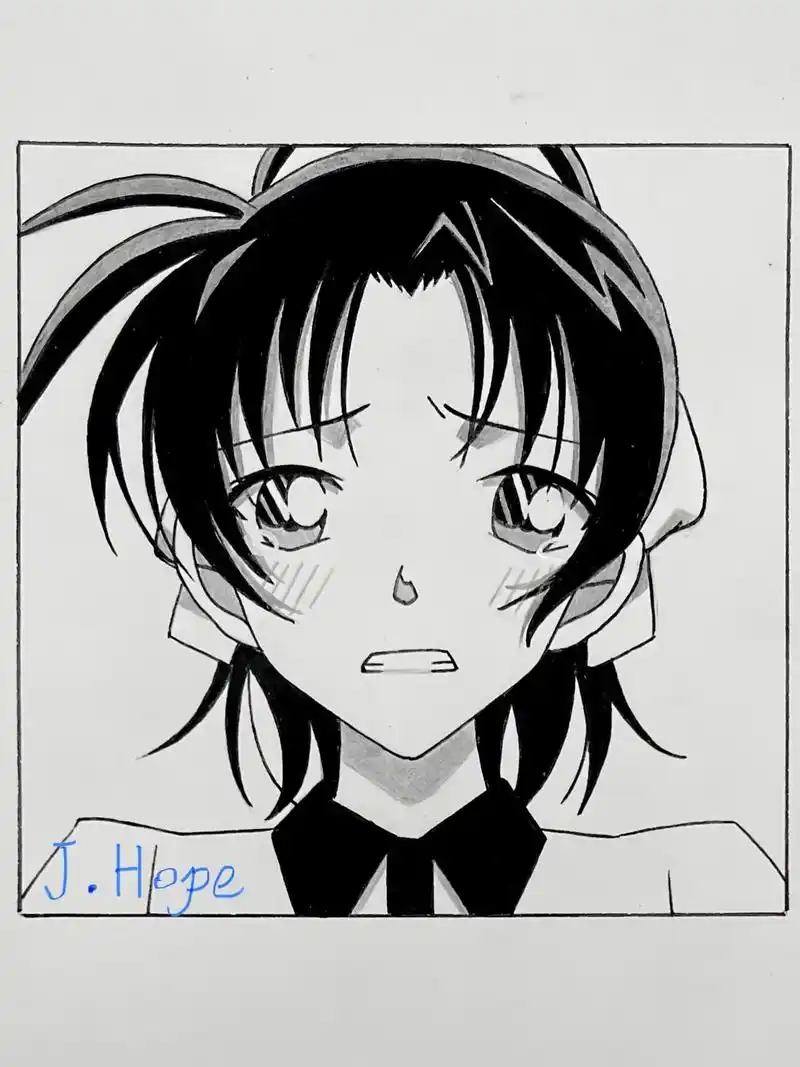 手把手教你画《名侦探柯南》远山和叶.