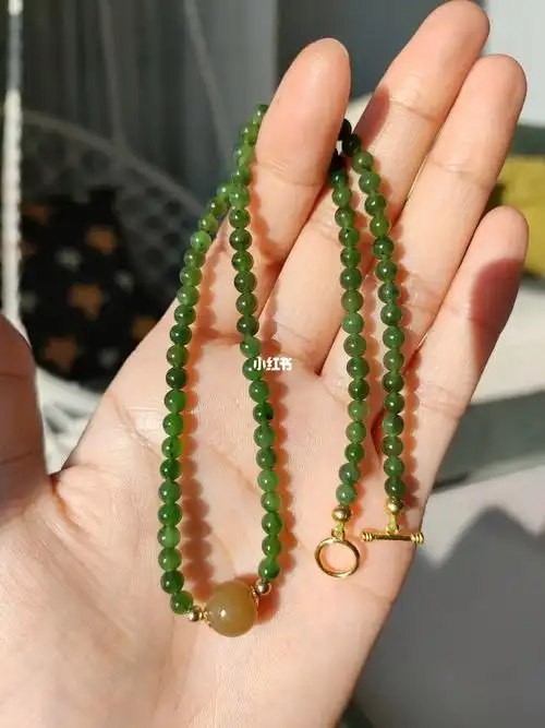 和田玉碧玉锁骨项链