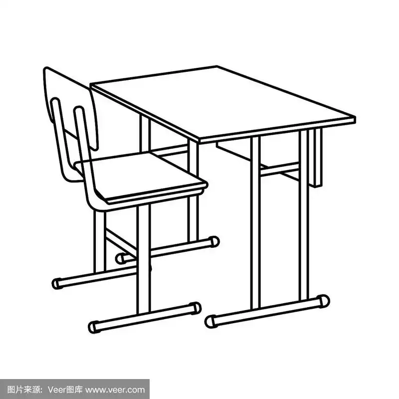 轮廓学校书桌图标孤立