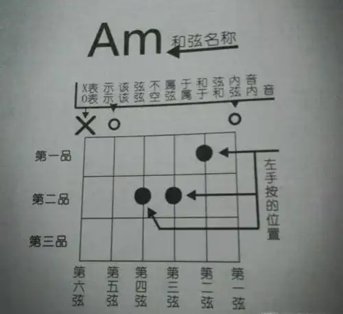 吉他常用d调和弦图详解