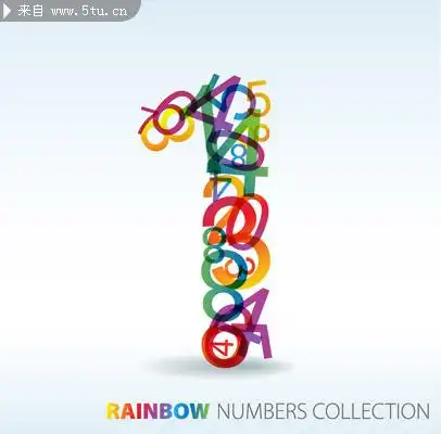 阿拉伯数字花体艺术字矢量图