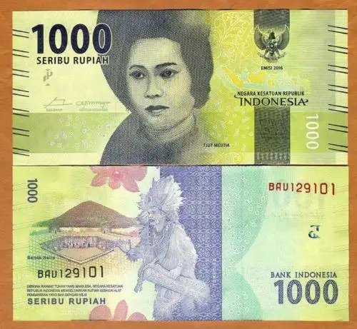 indonesia, 1000 rupiah, 2016, p-new, redesigned, unc