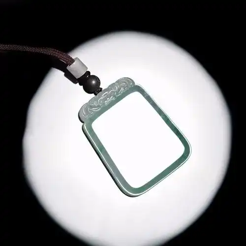 翡翠玉雕 福至无事牌