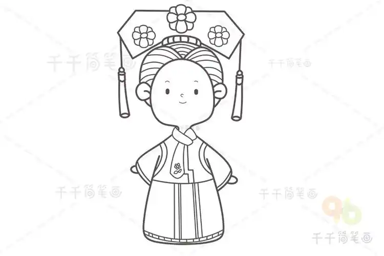 q版古风清朝女子_古风人物简笔画