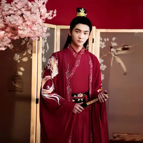 夏良缘结男士汉服古风襦裙套装夏古装大袖长袍魏晋风情侣婚服嫁衣