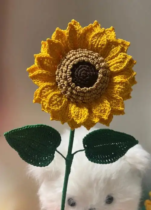 8钩针 花瓣加铁丝