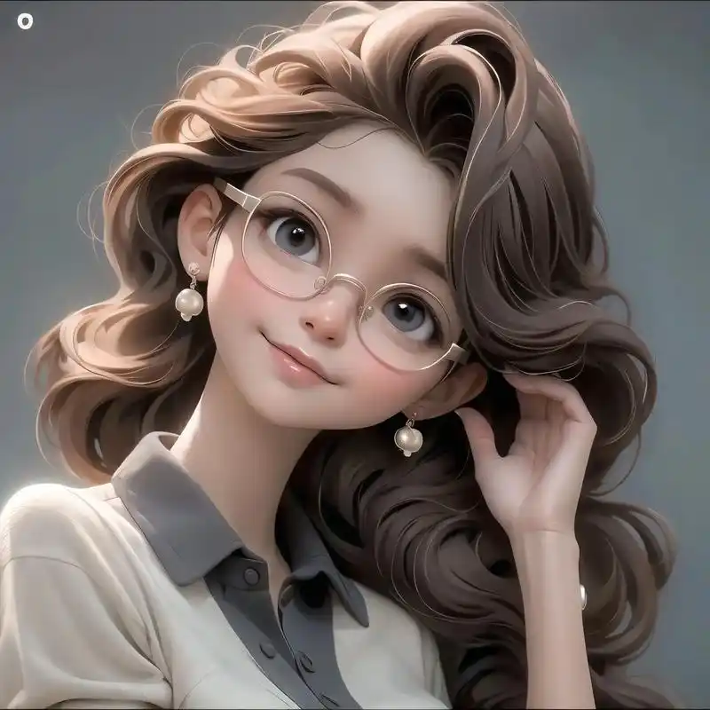 职业女性头像文艺眼镜风