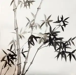 无款国画竹子梅兰竹菊纯手绘写意花鸟画三尺斗方客厅走廊装饰