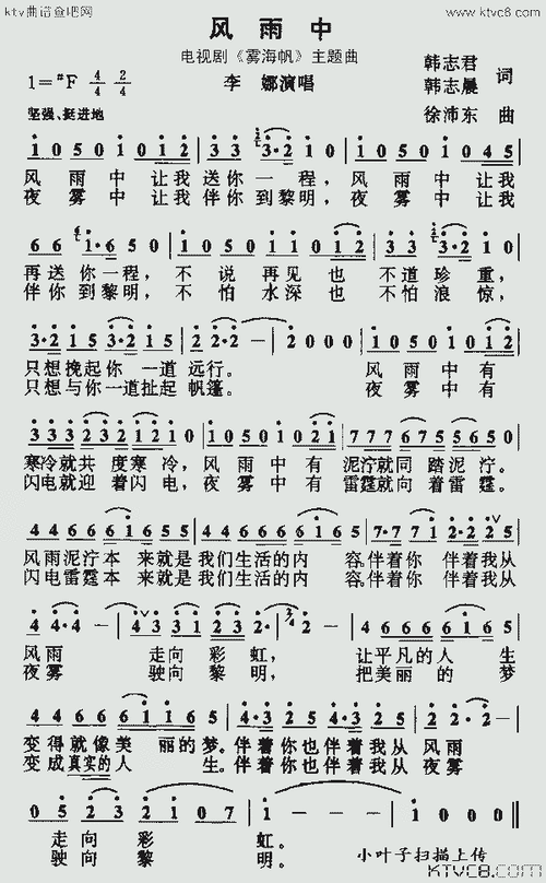 风雨中是主伴我走歌曲歌谱 风雨中是主伴我走歌谱-图片大观-奇异网