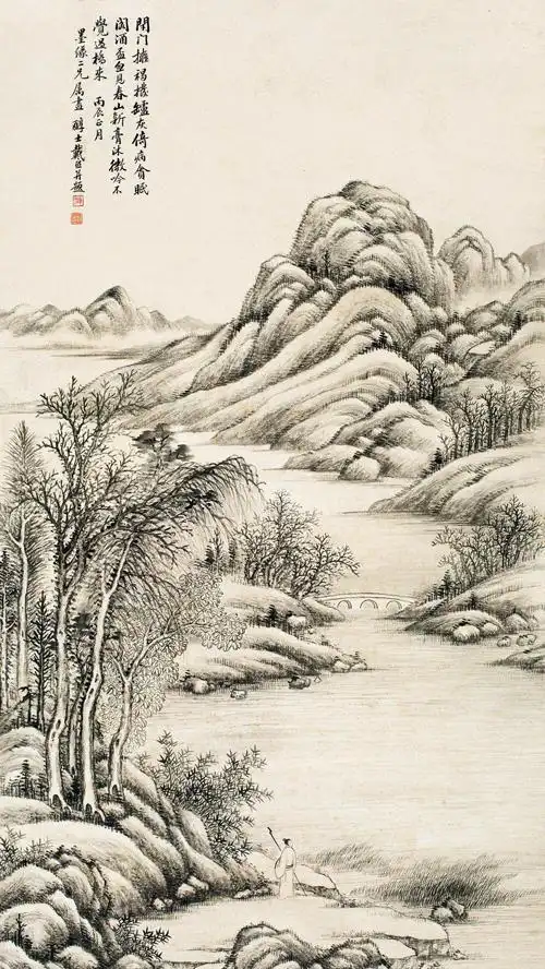 既传统又正统的一幅山水画,戴熙绘《春山新沐》|画家|水墨|画风
