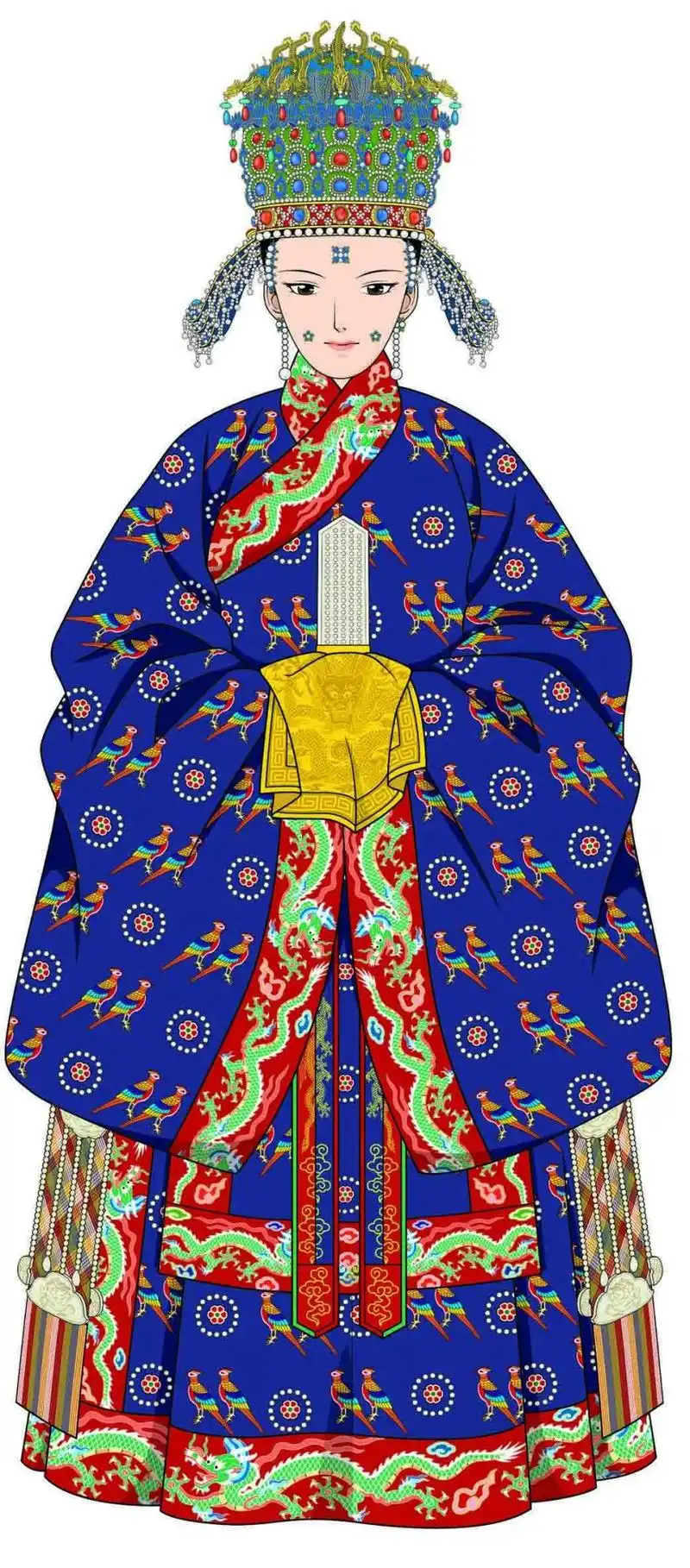 明代皇后礼服示意图