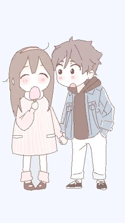 自描情侣壁纸背景