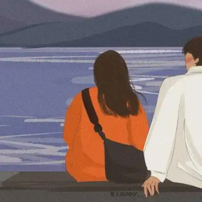 qq情侣手绘文艺风漫画头像高清小清新情侣头像ins文艺风图片