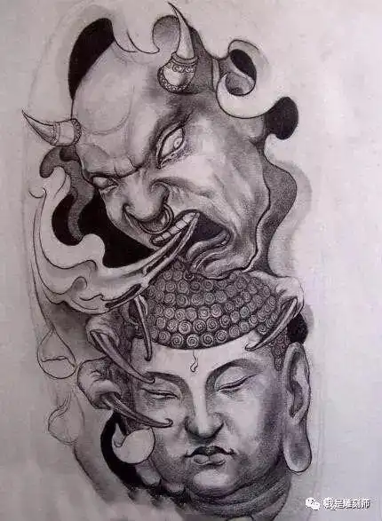 我是雕刻师佛像纹身雕刻素描手稿素材图谱