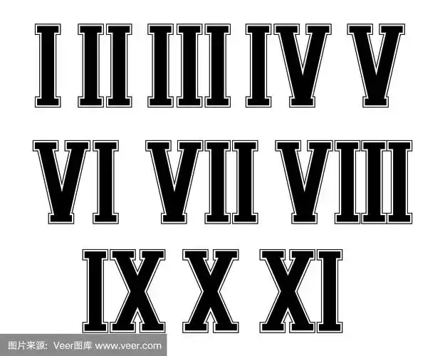 罗马数字.矢量插图孤立在白色背景
