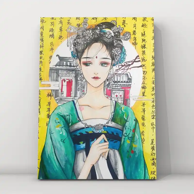 绘画分享|卡通动漫古风人物绘画 98材料:普通水彩纸;32色马克笔