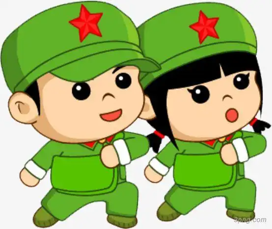 小红军卡通png素材透明免抠图片卡通手绘