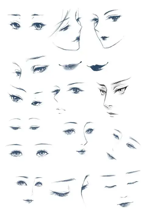 画师修炼古风五官练习