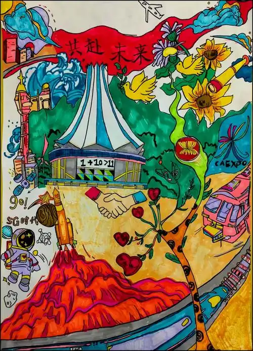 我校在2023年第三届中国东盟青少年绘画展活动中喜获佳绩