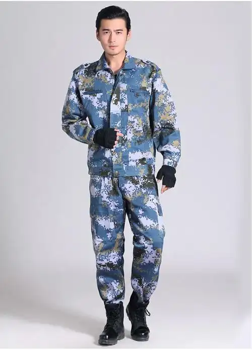 hoscene07式海军迷彩服套装男海洋迷彩作训服套装耐磨海洋数码陆战队