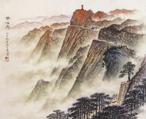 1203黄洋界镜心设色纸本