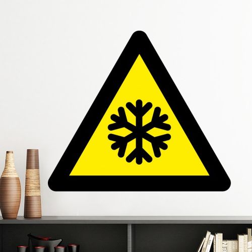 路面结冰三角形警告标志墙贴壁纸房间贴花