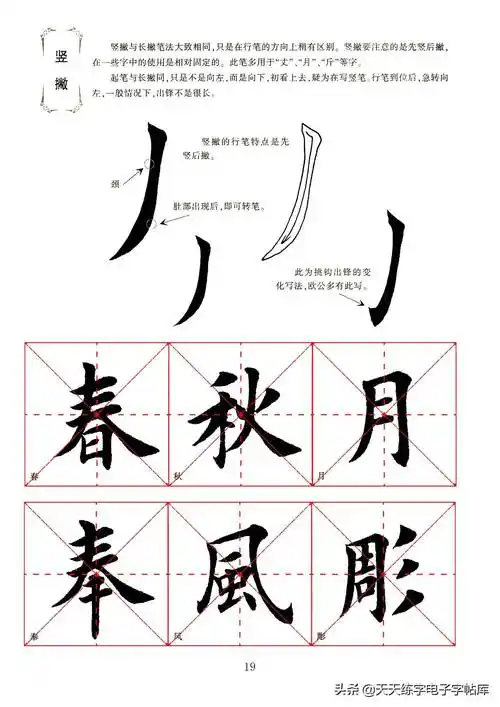 田英章毛笔楷书字帖基本笔画的书写,一边看一边练!收藏转发_举报