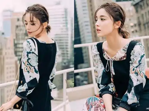 娜扎把锁骨发编起来也很好看,多了几分干练和清新.