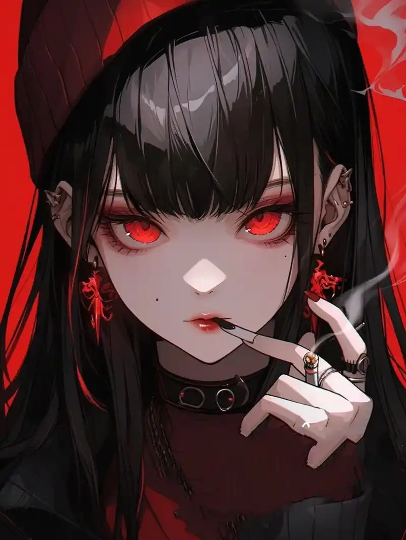 抽烟的女孩cool 787878 禁止搬运/商用/二改 787878