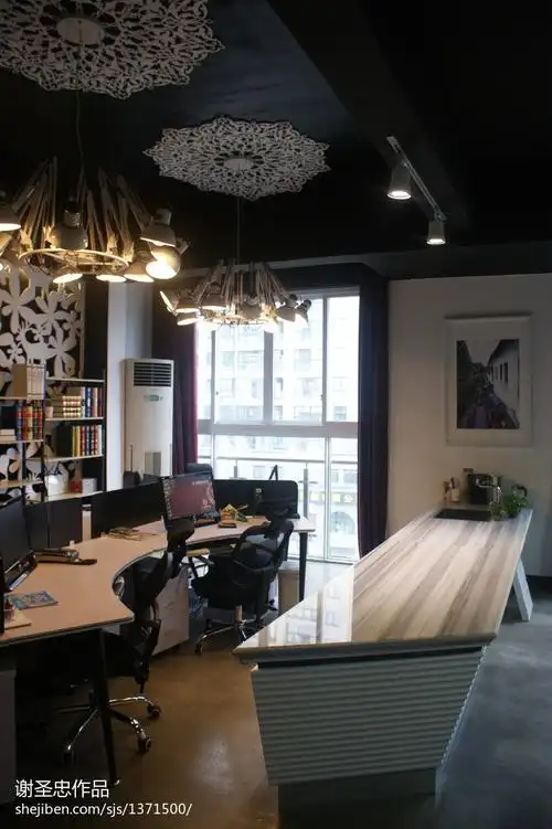 设计效果图358平米摄影工作室现代工业风格过道吊顶装修混搭风格工作