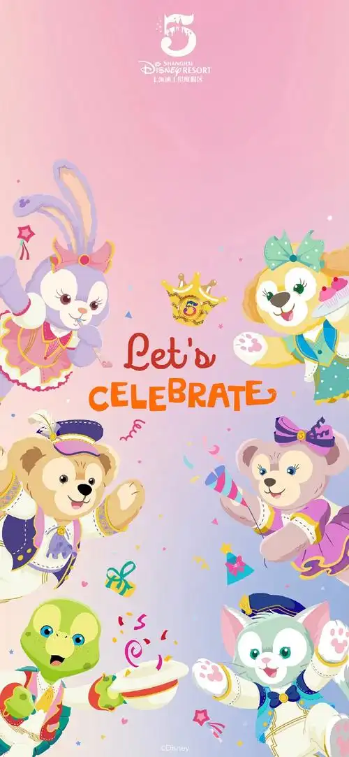 7898达菲六宝庆祝贺图#上海迪士尼##达菲熊##星黛露##卡通壁纸