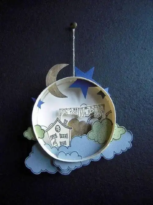 立体创意手工作品,作为环创很棒,彩色卡纸就可以完成!