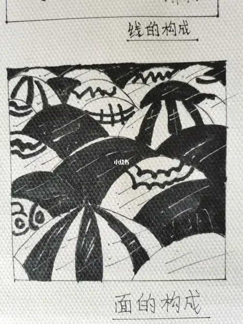 由点线面组成的简笔画一整幅